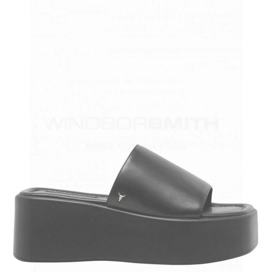 WindsorSmith Women's Black Leather Waterfall Heel Boots